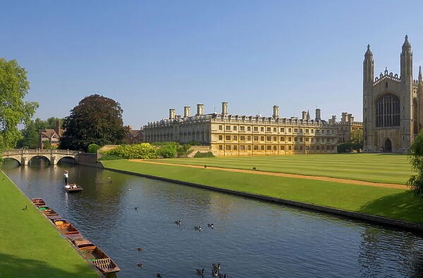 Clare College and Kings College chapel, Cambridge, Cambridgeshire, England