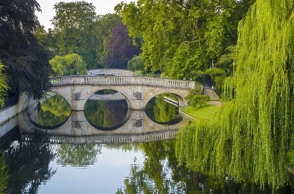 Clare and Kings College Bridges over River Cam, The Backs, Cambridge, Cambridgeshire