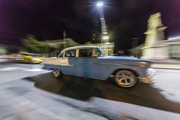 Classic 1955 Chevrolet Bel Air taxi, locally known as almendrones in the town of Cienfuegos