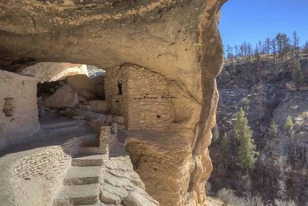 Cliff dwellings constructed over 700 years ago, Gila Cliff Dwellings National Monument, New Mexico, United States of America, North America