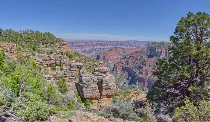 Framed Print : Cliff views from the edge of Naji Point on the North Rim of Grand Canyon National Park, UNESCO World Heritage Site, Arizona, United States of America, North America Framed Print : Cliff views from the edge of Naji Point on the North Rim of Grand Canyon National Park, UNESCO World Heritage Site, Arizona, United States of America, North America