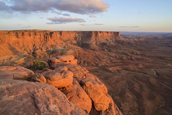 Cliffs along Green River Overlook, Islands in the Sky, Canyonlands National Park, Utah, United States of America, North America
