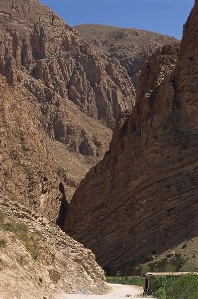 Cliffs and narrow valley of the Dades Gorge