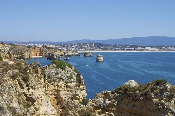 Cliffs near Praia Dona Ana, Lagos, Algarve, Portugal, Europe