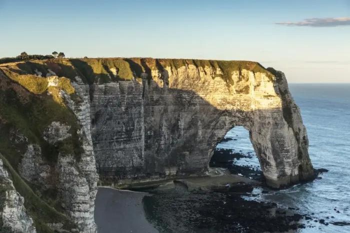 Framed Print : Cliffs seen from Porte d Aval, Etretat, Normandy, France, Europe