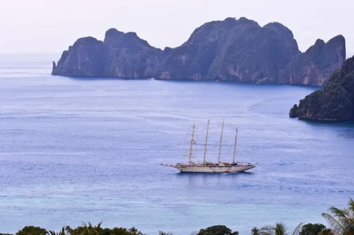 Framed Print : Clipper ship at Ko Phi Phi Island in the Andaman Sea, Thailand, Southeast Asia, Asia Framed Print : Clipper ship at Ko Phi Phi Island in the Andaman Sea, Thailand, Southeast Asia, Asia