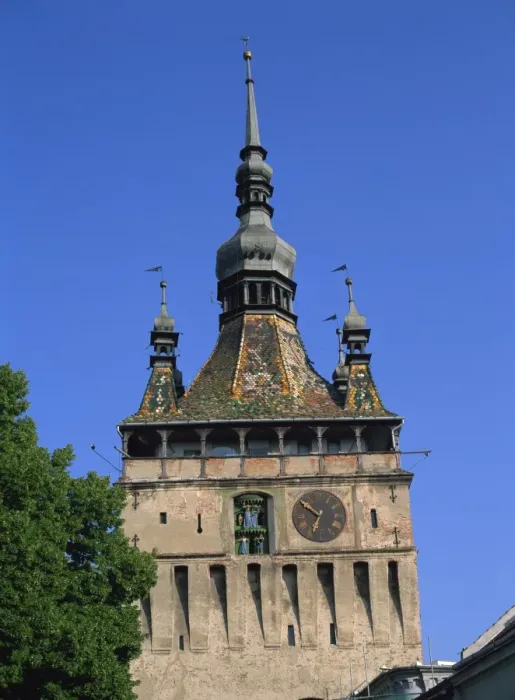 Framed Print : Clock tower, built in the 13th and 14th centuries and rebuilt in the 17th