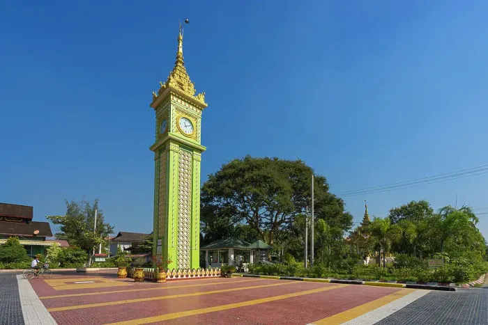 Framed Print : Clock tower at campus of State Pariyatti Sasana University, Mandalay, Myanmar (Burma), Asia Framed Print : Clock tower at campus of State Pariyatti Sasana University, Mandalay, Myanmar (Burma), Asia