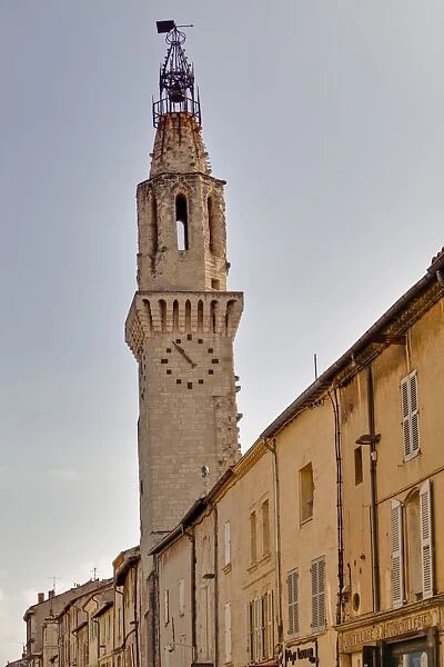 The clock tower of the Couvent des Augustins church, rue du Portail Matheron in the quartier des Carmes, Avignon, Vaucluse, France, Europe