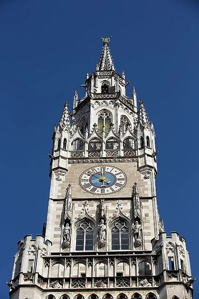 Clock Tower, New Town Hall, Marienplatz (Plaza) (Square), Old Town, Munich, Bavaria, Germany, Europe