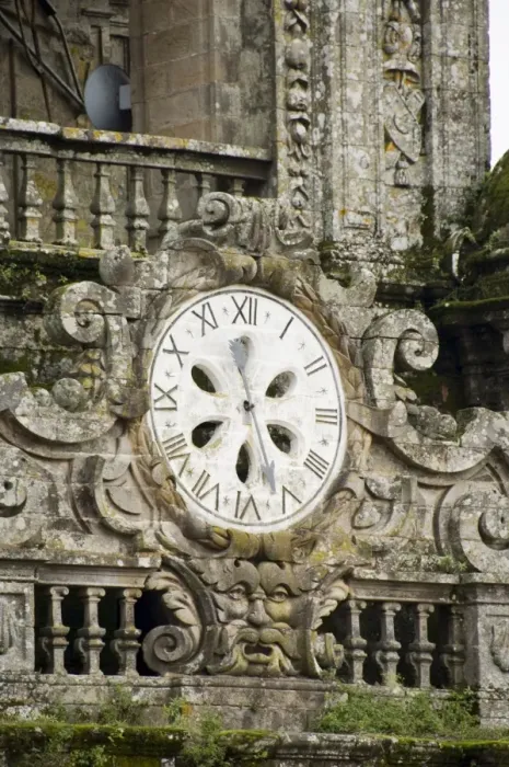 Framed Print : Clock on tower on roof of Santiago Cathedral Framed Print : Clock on tower on roof of Santiago Cathedral