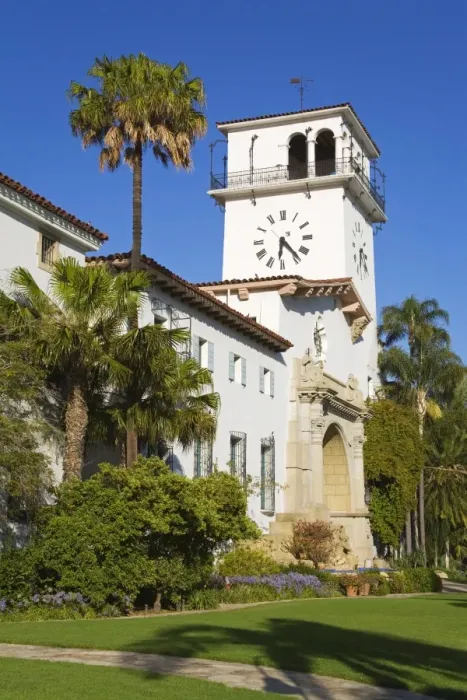 Framed Print : Clock Tower, Santa Barbara County Courthouse, Santa Barbara, California Framed Print : Clock Tower, Santa Barbara County Courthouse, Santa Barbara, California