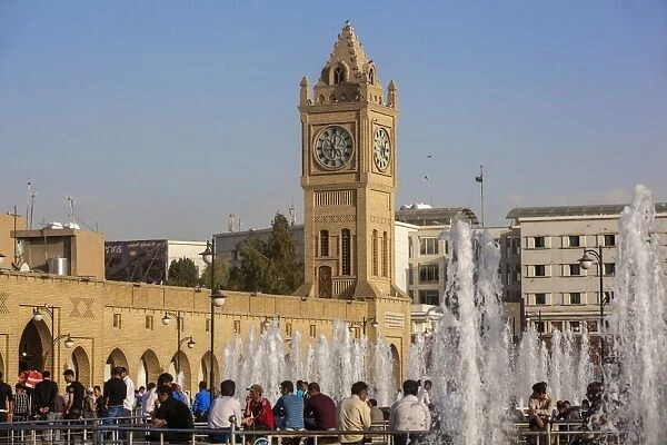 Clock tower in Shar Park, Erbil, Kurdistan, Iraq, Middle East