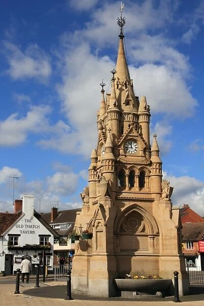 Clocktower and Town Square, Stratford-upon-Avon, Warwickshire, England, United Kingdom, Europe