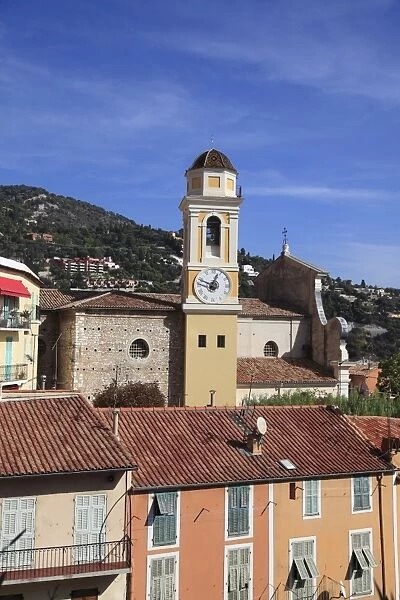 Clocktower, Villefranche sur Mer, Alpes Maritimes, Cote d Azur, French Riviera, Provence, France, Europe
