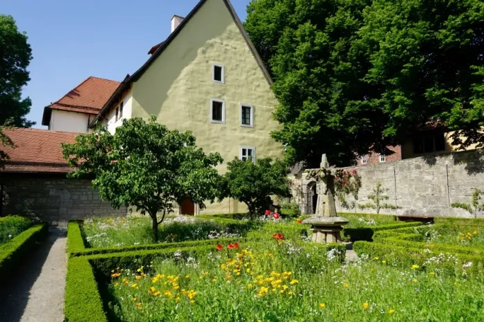 Framed Print : The cloister garden, Rothenburg ob der Tauber, Romantic Road, Franconia, Bavaria, Germany, Europe Framed Print : The cloister garden, Rothenburg ob der Tauber, Romantic Road, Franconia, Bavaria, Germany, Europe