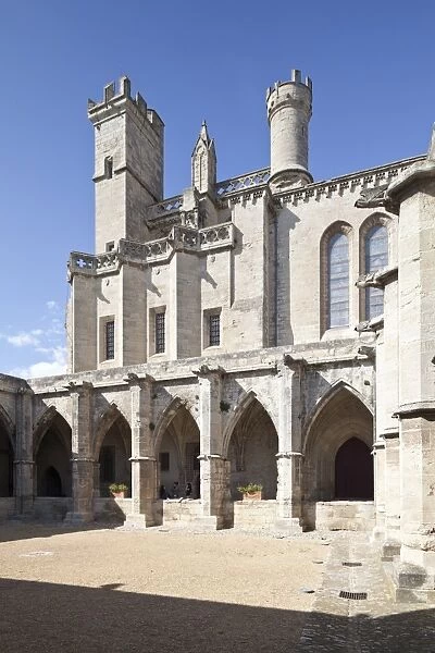 The cloisters inside Beziers Cathedral, Beziers, Languedoc-Roussillon, France, Europe