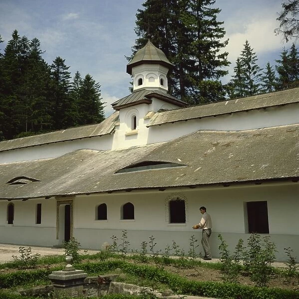 Cloisters and monks rooms, Sinaia Monastery, founded in 1695, Transylvania