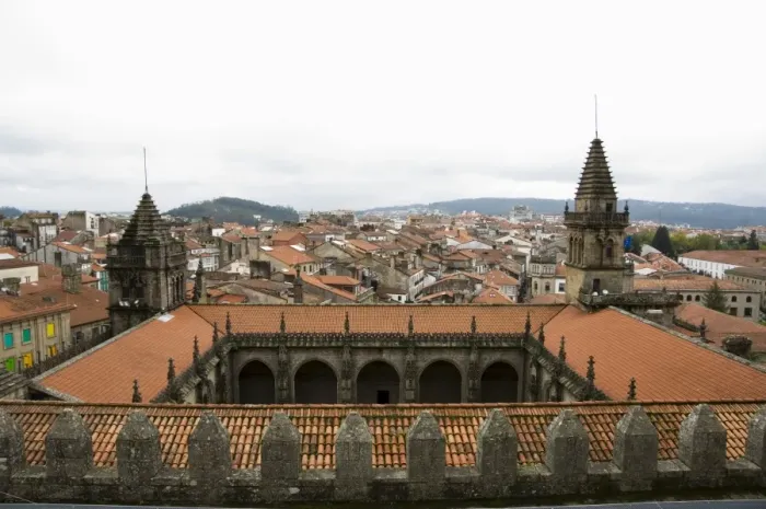 Framed Print : Cloisters from roof of Santiago Cathedral Framed Print : Cloisters from roof of Santiago Cathedral