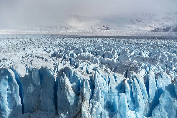 Close up on the ice of Perito Moreno glacier, Los Glaciares National Park, UNESCO