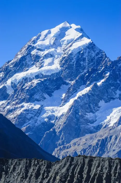 Framed Print : Close up of Mount Cook, the highest mountain in New Zealand, UNESCO World Heritage Site, South Island, New Zealand, Pacific Framed Print : Close up of Mount Cook, the highest mountain in New Zealand, UNESCO World Heritage Site, South Island, New Zealand, Pacific