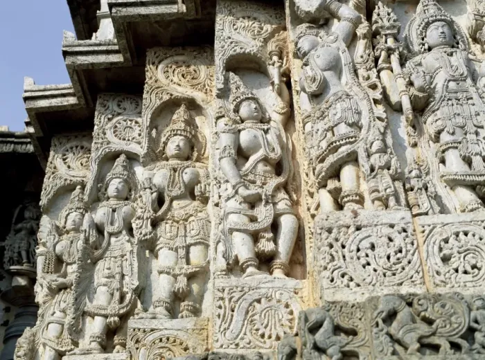 Framed Print : Close-up of carved figures