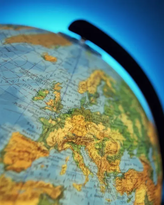 Framed Print : Close-up of the continent of Europe on a Framed Print : Close-up of the continent of Europe on a