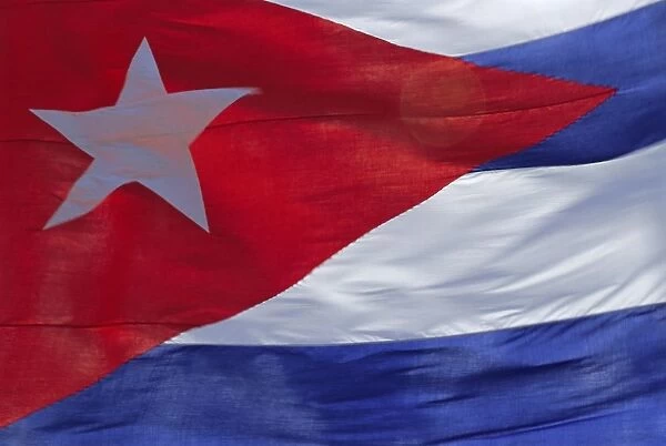 Close-up of the Cuban flag, Havana, Cuba