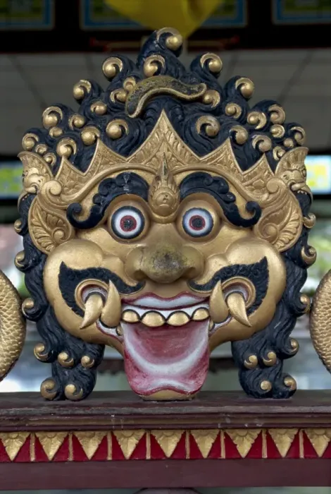 Framed Print : Close-up of the face of a demon at the Kraton or Sultans Framed Print : Close-up of the face of a demon at the Kraton or Sultans