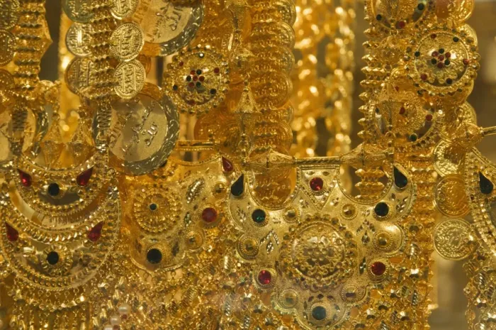 Framed Print : Close-up of gold jewelry in the Gold Souk Framed Print : Close-up of gold jewelry in the Gold Souk