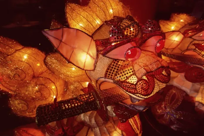 Framed Print : Close-up of illuminated lantern