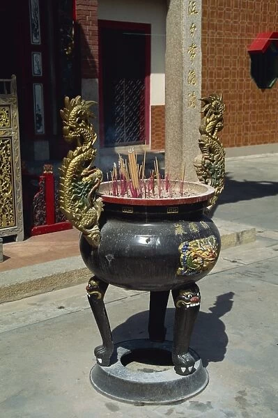Close-up of incense pot in the Temple of the Azure Cloud