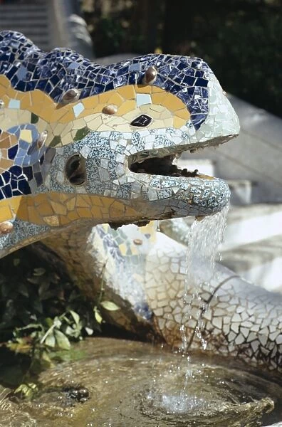 Close-up of mosaic dragon