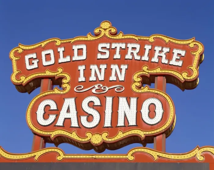 Framed Print : Close-up of sign for Gold Strike Inn and Casino in Las Vegas, Nevada, United States of America Framed Print : Close-up of sign for Gold Strike Inn and Casino in Las Vegas, Nevada, United States of America