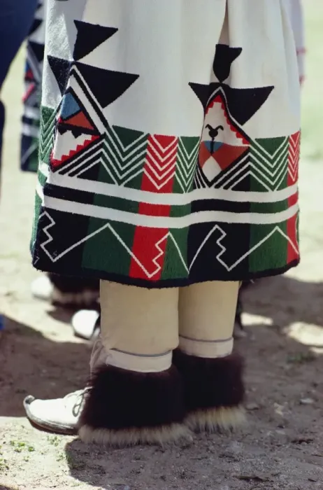 Framed Print : Close-up of the skirt and shoes from the costume of