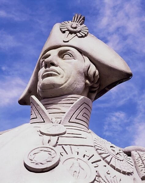 Close-up of statue of Admiral Nelson, Nelsons Column, Trafalgar Square