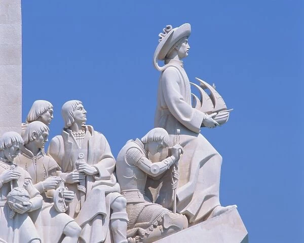 Close-up of statues on the Monument to the Discoveries at Belem