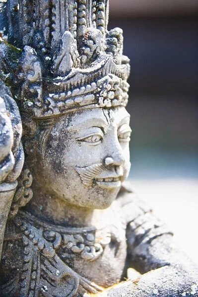 Close-up of stone statue, Pura Tirta Empul Hindu Temple, Bali, Indonesia, Southeast Asia, Asia