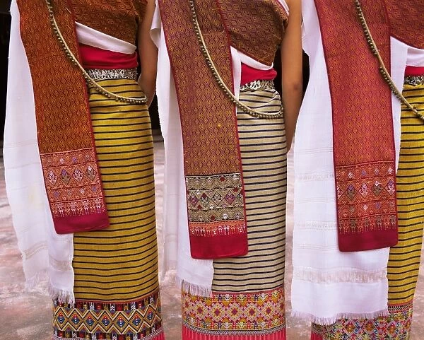 Close-up of traditional North Thai dance costume