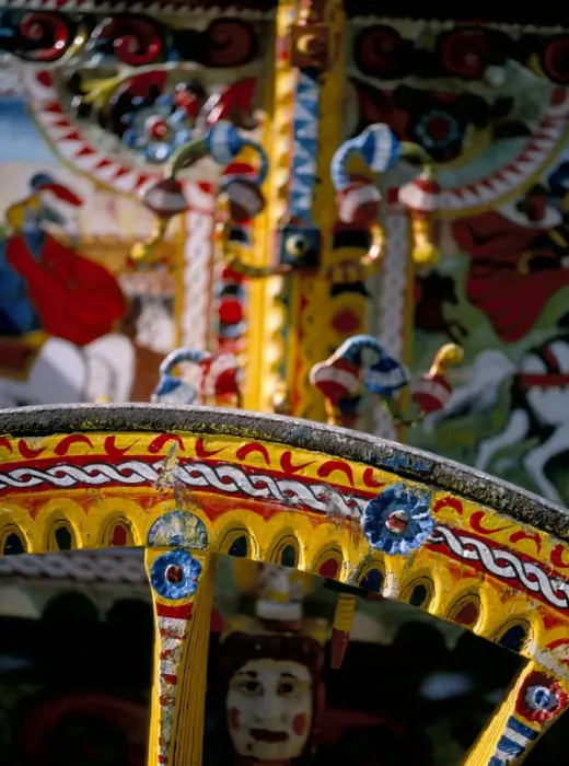 Framed Print : Close-up of typical brightly painted cart Framed Print : Close-up of typical brightly painted cart