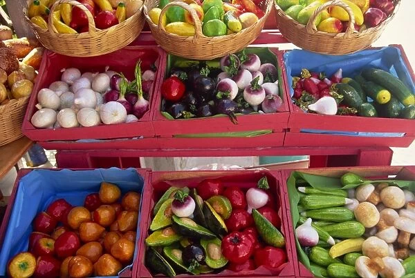 Close-up of vegetables for sale on market stall