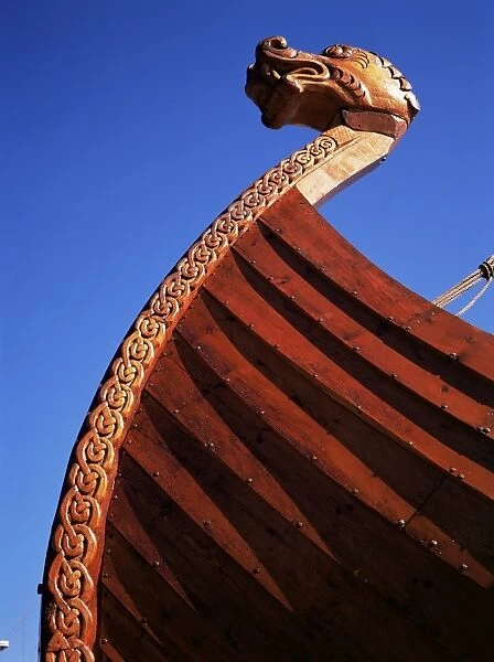 Close-up of Viking ship used as a charter boat