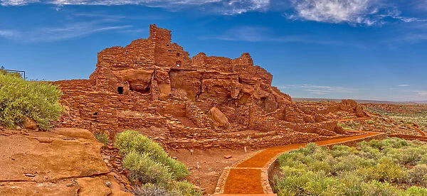 Closeup panorama of the Wupatki Pueblo Ruins at the Wupatki National Monument, Arizona
