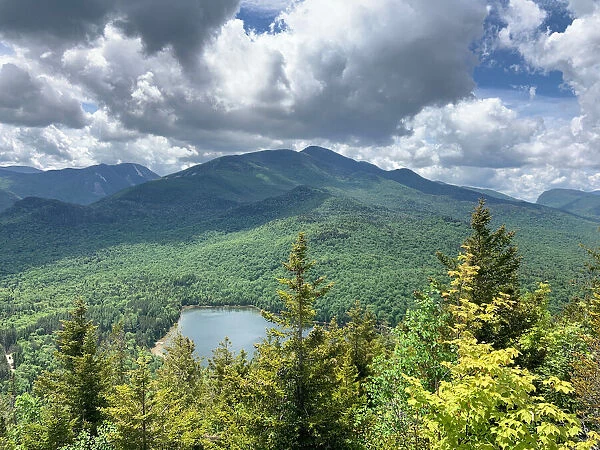 Clouds over High Peaks of the Adirondack Mountains and Heart Lake near Lake Placid