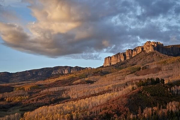 Clouds over the palisades at Owl Creek Pass in the fall, Uncompahgre National Forest