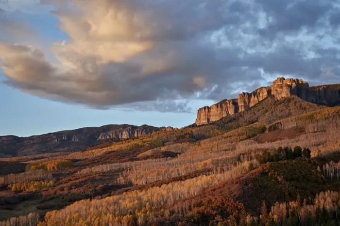 Framed Print : Clouds over the palisades at Owl Creek Pass in the fall, Uncompahgre National Forest Framed Print : Clouds over the palisades at Owl Creek Pass in the fall, Uncompahgre National Forest