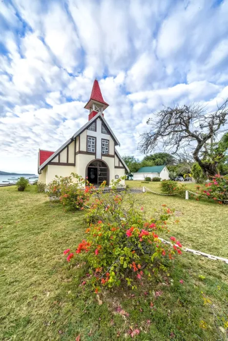 Framed Print : Clouds over the red roof of Notre Dame Auxiliatrice Church, Cap Malheureux, Mauritius Framed Print : Clouds over the red roof of Notre Dame Auxiliatrice Church, Cap Malheureux, Mauritius
