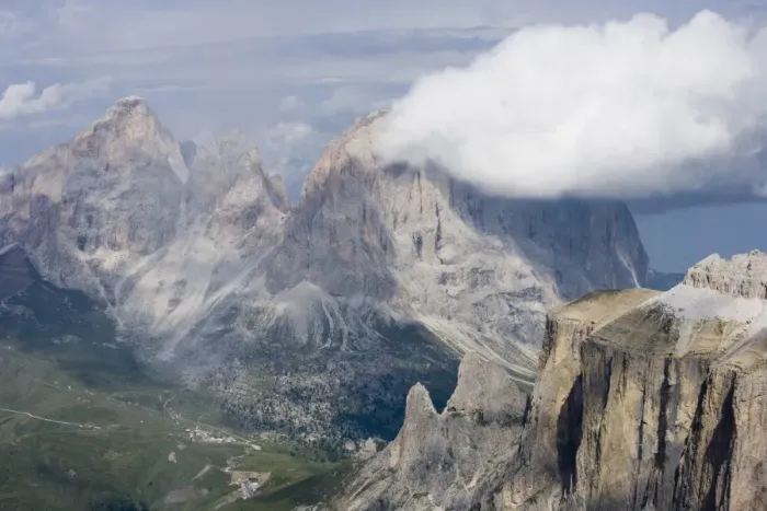 Framed Print : Clouds over Sassolungo mountains from Gruppo del Sella, Dolomites, Italy, Europe Framed Print : Clouds over Sassolungo mountains from Gruppo del Sella, Dolomites, Italy, Europe