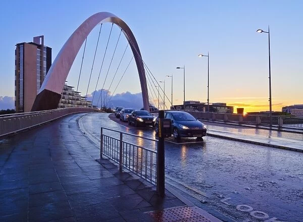 Clyde Arc at sunset, Glasgow, Scotland, United Kingdom, Europe