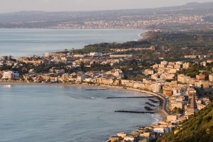 Framed Print : Coast and Giardini Naxos in morning light Framed Print : Coast and Giardini Naxos in morning light